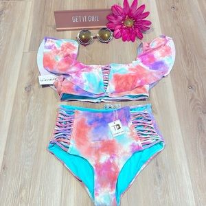 NWT Tinibikini Tie-dyed two piece bikini set sz Small